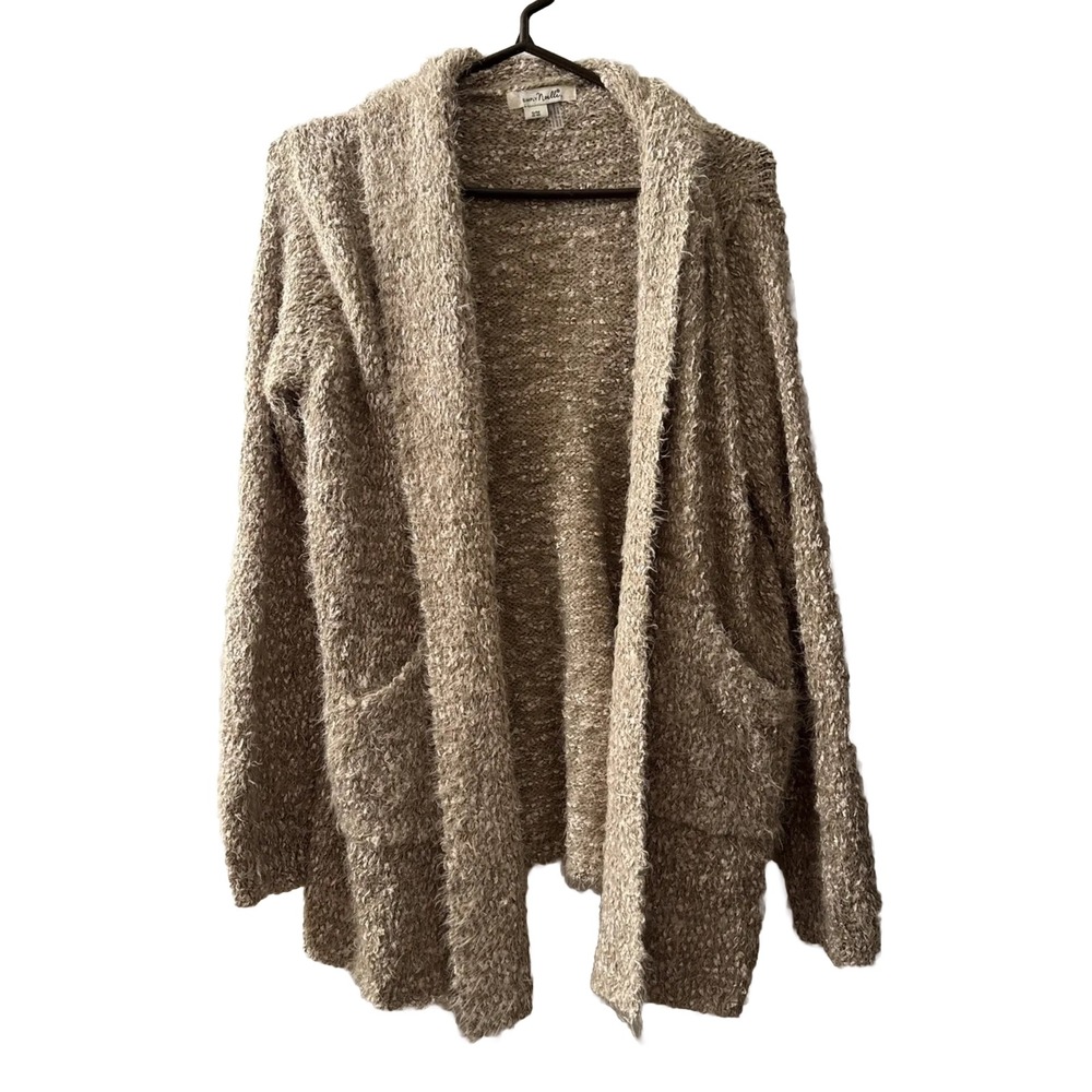 Simply Noelle Sweater Open Cardigan Warm Cozy Pockets Popcorn Women's S/M